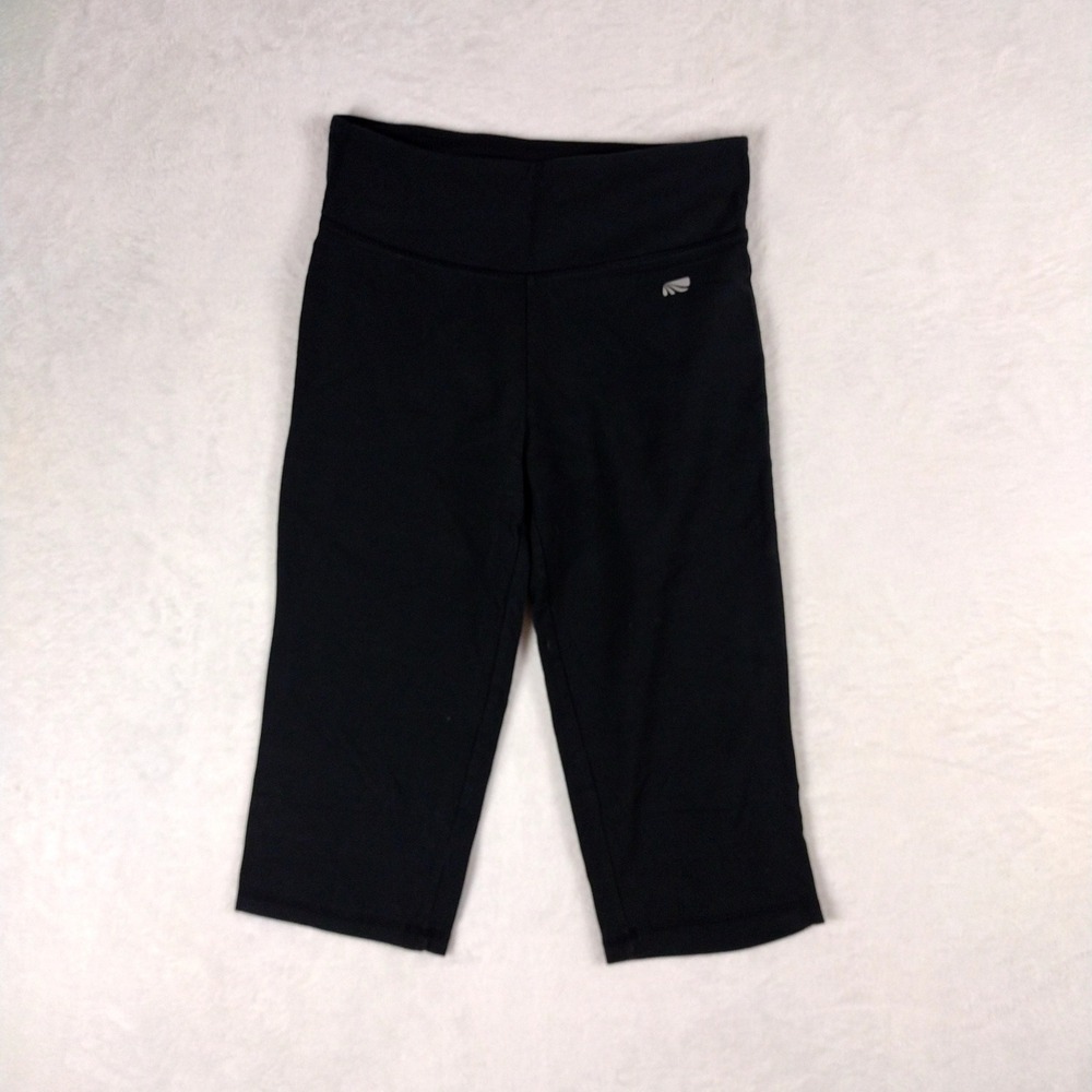 Marika Magic Womens Black Cotton Spandex Cropped Leggings Capris Size L